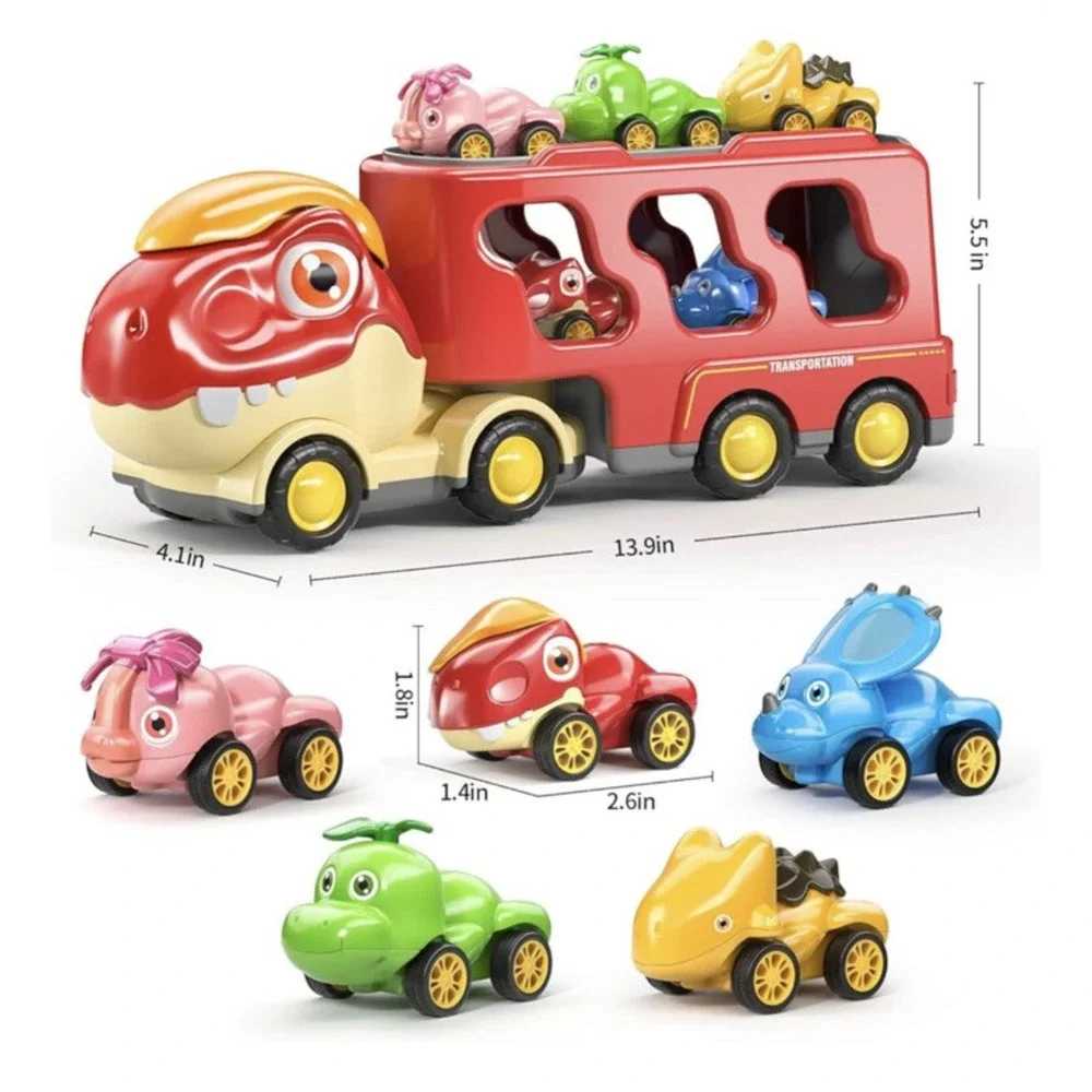 Dinosaur Car Toys for Toddlers and Kids, Friction Cute Tyrannosaurus...